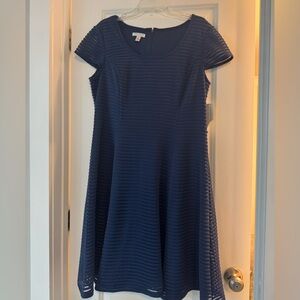 London Times Textured Navy Dress